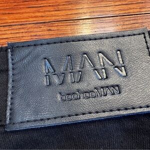 New -BoohooMAN - Charcoal Buttoned Fly Jeans